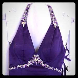 Purple Satin Prom Dress